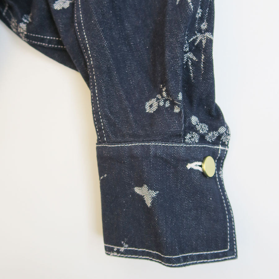 【Mame Kurogouchi/マメ】<br>Nature Pattern Jacquard Short Denim Jacket <br>MM25FW-JK088