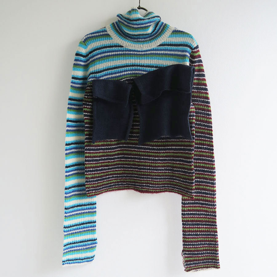 【kotohayokozawa/コトハヨコザワ】<br>MOHAIR BORDER HIGH NECK KNIT <br>KT23A-KN05