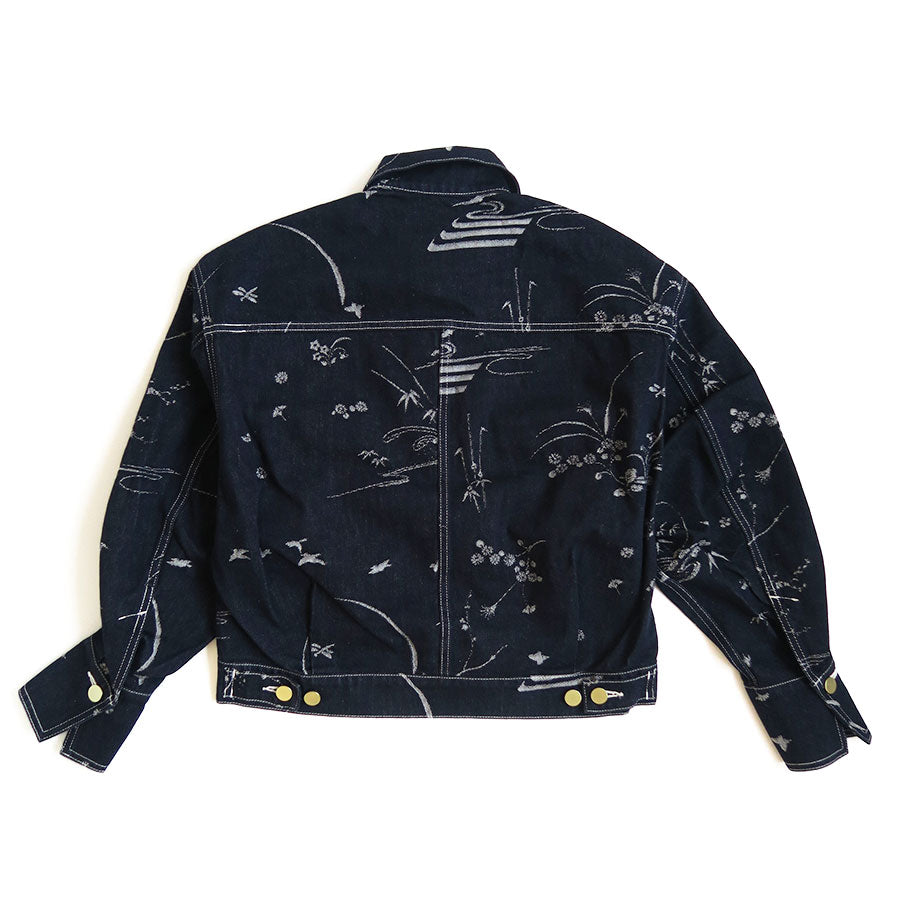 【Mame Kurogouchi/マメ】<br>Nature Pattern Jacquard Short Denim Jacket <br>MM25FW-JK088