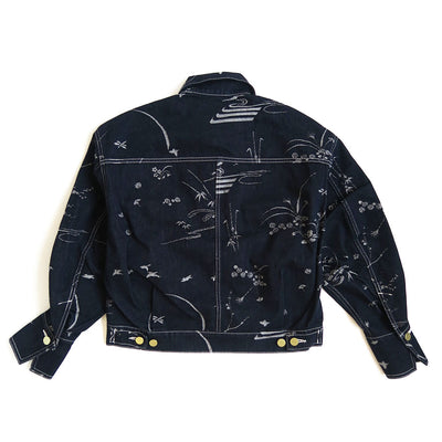 【Mame Kurogouchi/マメ】<br>Nature Pattern Jacquard Short Denim Jacket <br>MM25FW-JK088