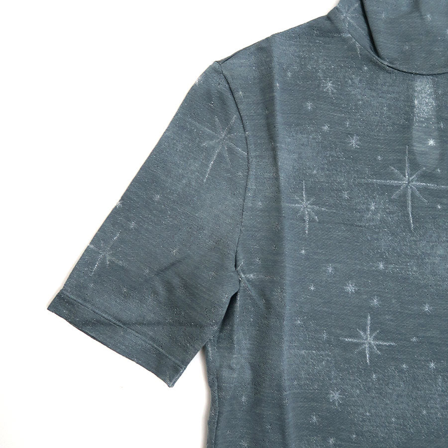 Mame Kurogouchi/マメ】Starry Jersey Short Sleeve Sheer Top MM26SS