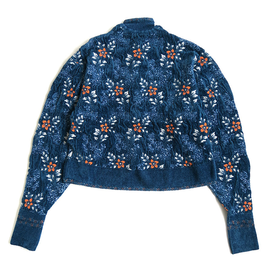 【Mame Kurogouchi/マメ】<br>Floral Motif Chenille Knited Cardigan <br>MM25FW-KN062