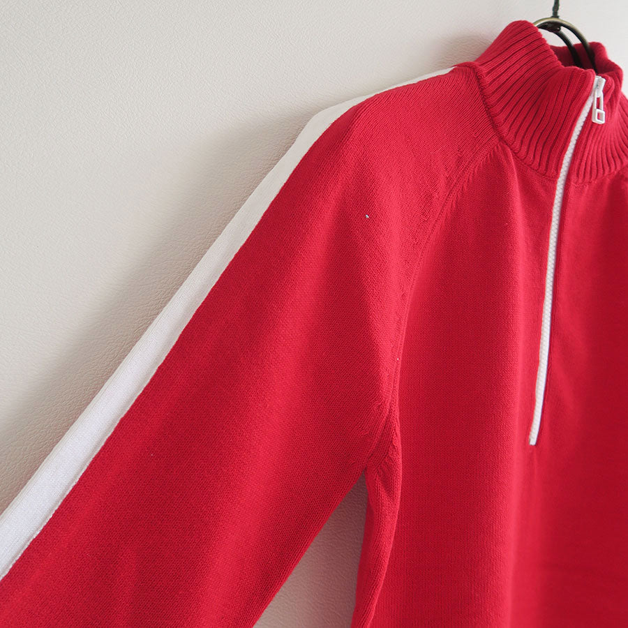 BELPER knit track jacket REDトップス