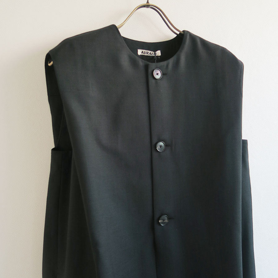 【AURALEE/オーラリー】<br>STRUCTURED WOOL DOUBLE CLOTH SLEEVELESS DRESS <br>A25AD01HP
