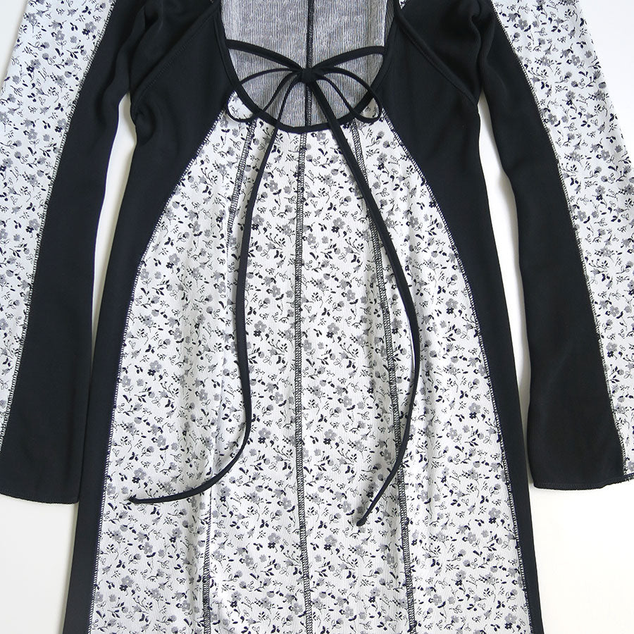 【Mame Kurogouchi/マメ】<br>Floral Jacquard Fraise Stitch Dress <br>MM25FW-JS027