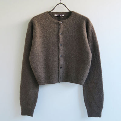 【9/19からポイント10%還元】<br>【AURALEE/オーラリー】<br>GARMENT-DYED BABY ALPACA FUR KNIT CREW-NECK CARDIGAN <br>A25AC03BA