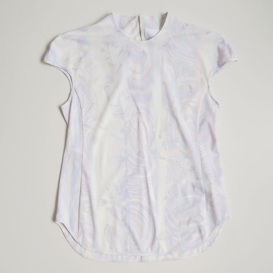 Mame Kurogouchi/マメ】Marble Print Jersey Short Sleeve Top MM26SS
