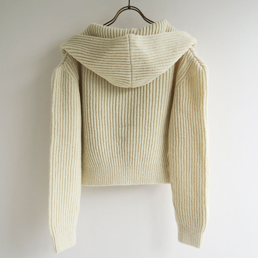 【FUMIKA UCHIDA/フミカウチダ】 <br>SHETLAND RIB STITCH HOODED CARDIGAN <br>W-KT011