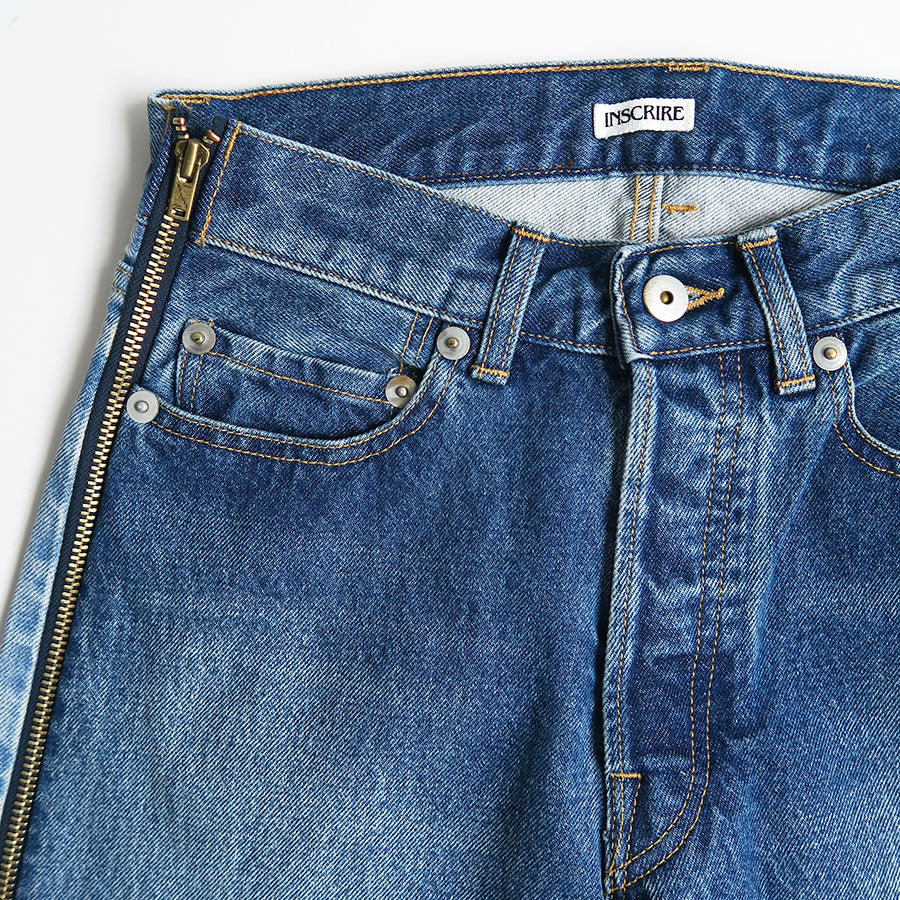 【INSCRIRE/アンスクリア】<br>Side Zip Denim <br>ID-PT34