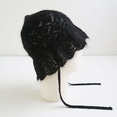 【FUMIE TANAKA/フミエタナカ】 <br>knit lace hat <br>F24A-57