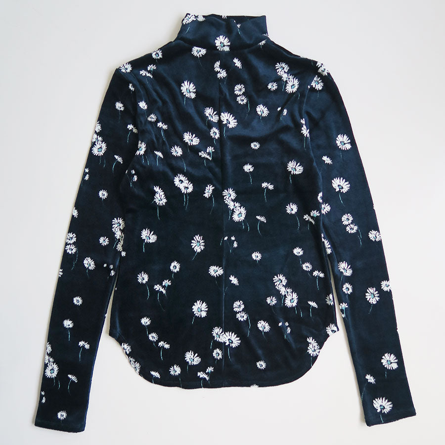 Mame Kurogouchi/マメ】Velour Jersey Floral High Neck Top MM26FW