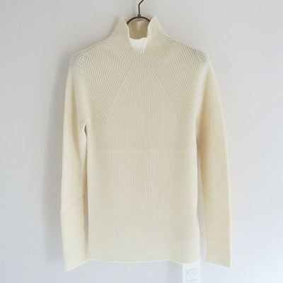 【BATONER/バトナー】<br>RIBNITURE TURTLE NECK (IVORY) <br>BN-23FL-037
