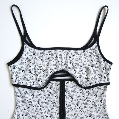 【Mame Kurogouchi/マメ】<br>Floral Jacquard Fraise Stitch Camisole Top <br>MM25FW-JS029