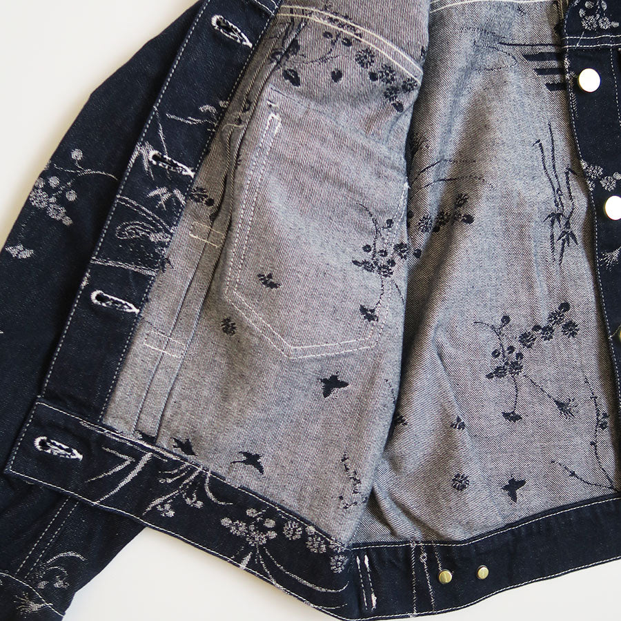 【Mame Kurogouchi/マメ】<br>Nature Pattern Jacquard Short Denim Jacket <br>MM25FW-JK088