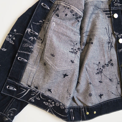 【Mame Kurogouchi/マメ】<br>Nature Pattern Jacquard Short Denim Jacket <br>MM25FW-JK088