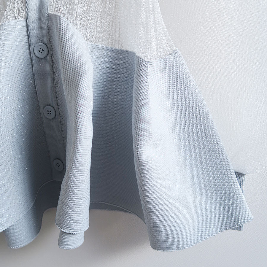 CFCL/シーエフシーエル】POTTERY LUCENT GLITTER PUFF SLEEVE CARDIGAN