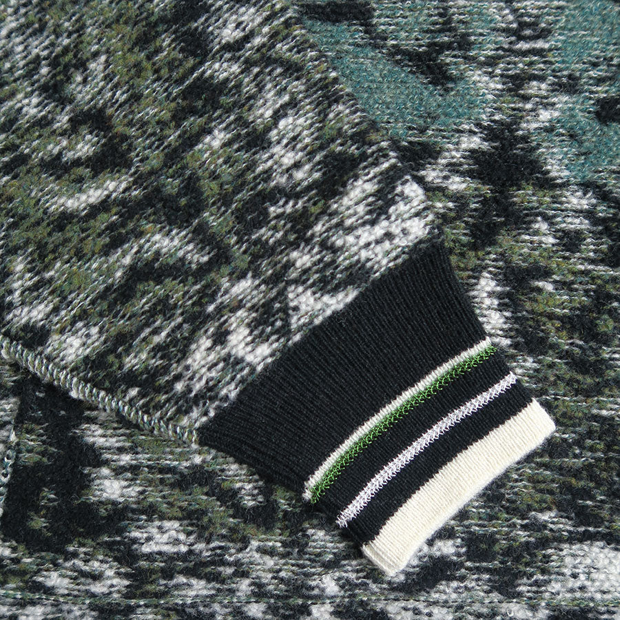 Mame Kurogouchi/マメ】Pile Jacquard Half Zip Knit Top MM26FW-KN078