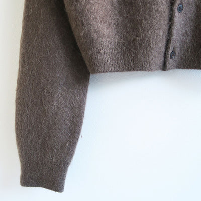 【9/19からポイント10%還元】<br>【AURALEE/オーラリー】<br>GARMENT-DYED BABY ALPACA FUR KNIT CREW-NECK CARDIGAN <br>A25AC03BA