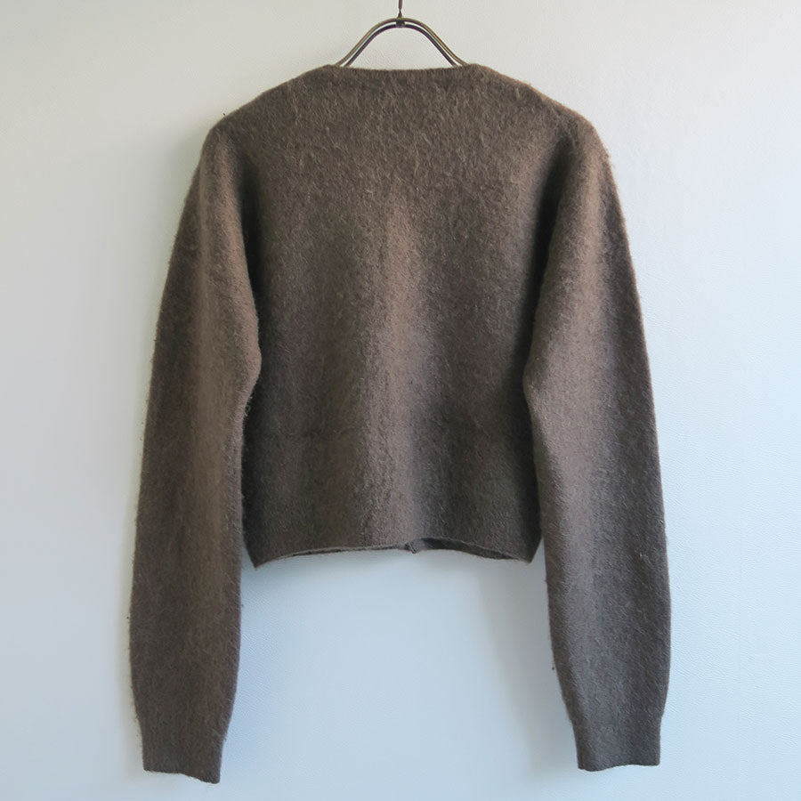 【9/19からポイント10%還元】<br>【AURALEE/オーラリー】<br>GARMENT-DYED BABY ALPACA FUR KNIT CREW-NECK CARDIGAN <br>A25AC03BA