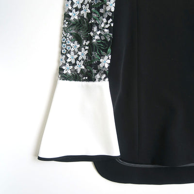 【Mame Kurogouchi/マメ】<br>Floral Lace-Sleeve Classic Top <br>MM25SS-SH103