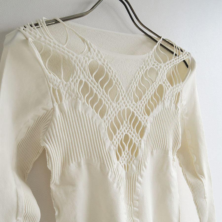 【mukasa/ムカサ】, hole Lace knit pullover , MU-0340