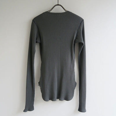 【BOWTE/バウト】<br>HIGH TWIST COTTON RIB LACE UP LONG SLV <br>232-02-0005
