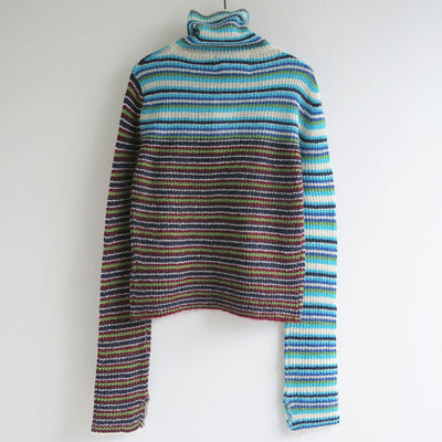 【kotohayokozawa/コトハヨコザワ】<br>MOHAIR BORDER HIGH NECK KNIT <br>KT23A-KN05