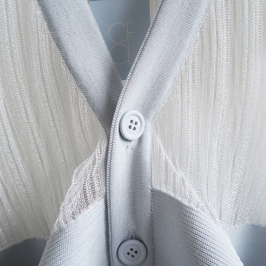 CFCL/シーエフシーエル】POTTERY LUCENT GLITTER PUFF SLEEVE CARDIGAN