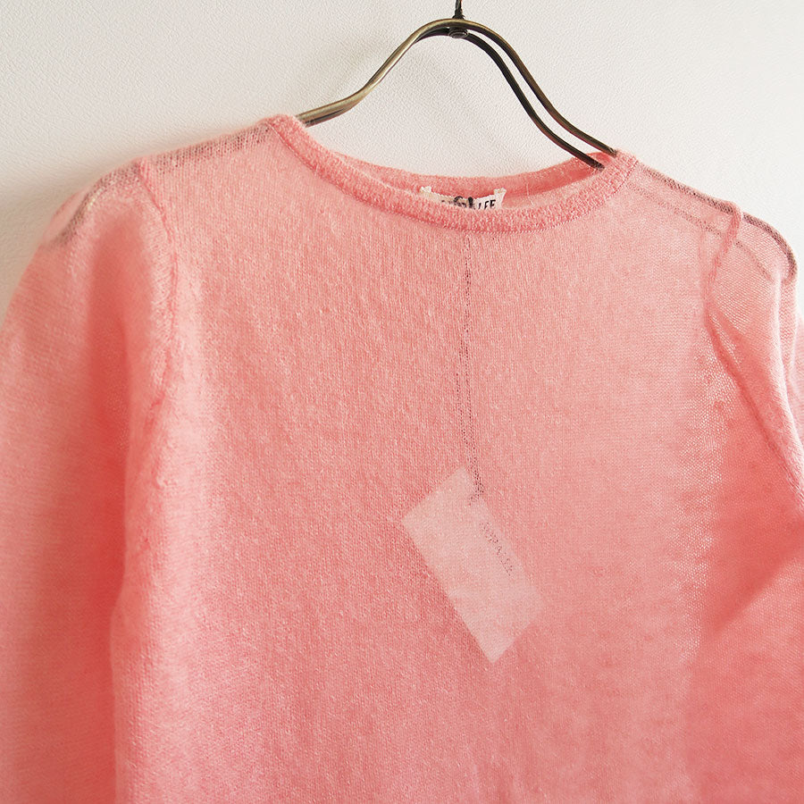【AURALEE/オーラリー】<br>KID MOHAIR SHEER KNIT BOAT-NECK P/O <br>A25AP02FG
