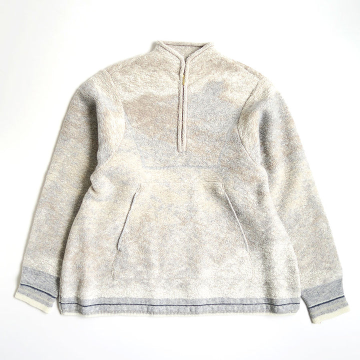 Mame Kurogouchi/マメ】Pile Jacquard Half Zip Knit Top MM26FW-KN078