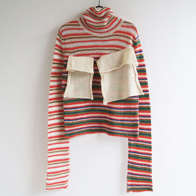 【kotohayokozawa/コトハヨコザワ】<br>MOHAIR BORDER HIGH NECK KNIT <br>KT23A-KN05