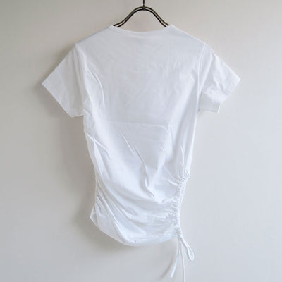 【Kijun/キジュン】<br>Cut-Out Shirring T-Shirt <br>24SSW206