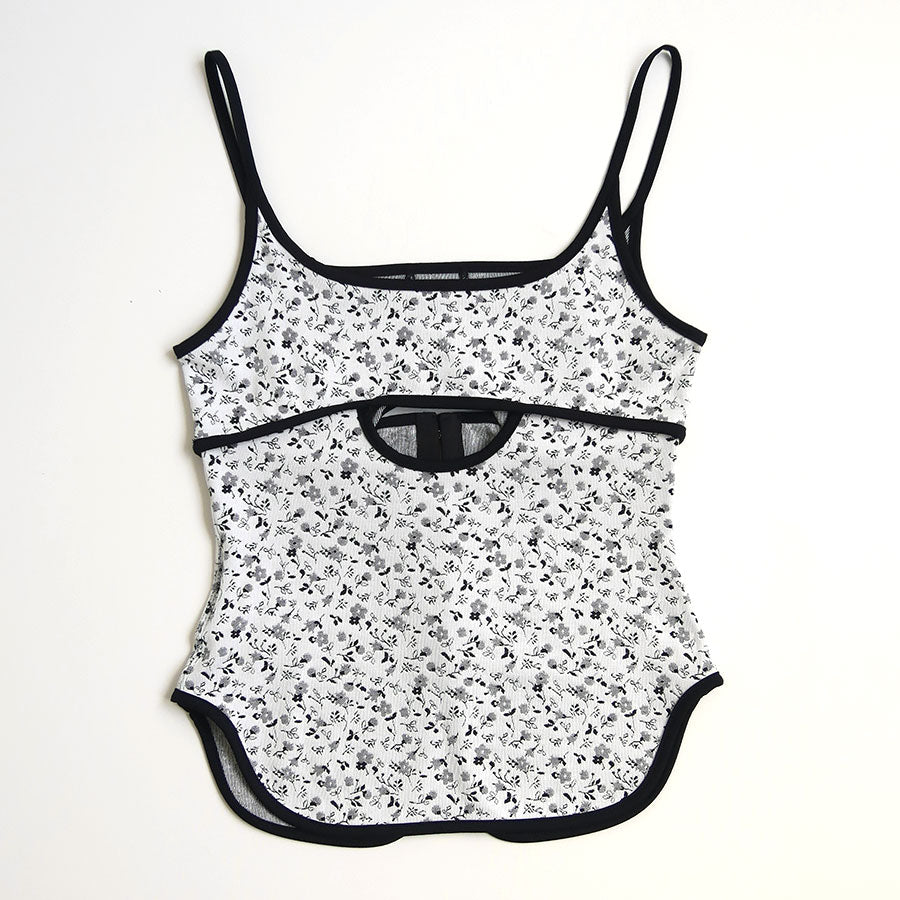 Mame Kurogouchi/マメ】Floral Jacquard Fraise Stitch Camisole