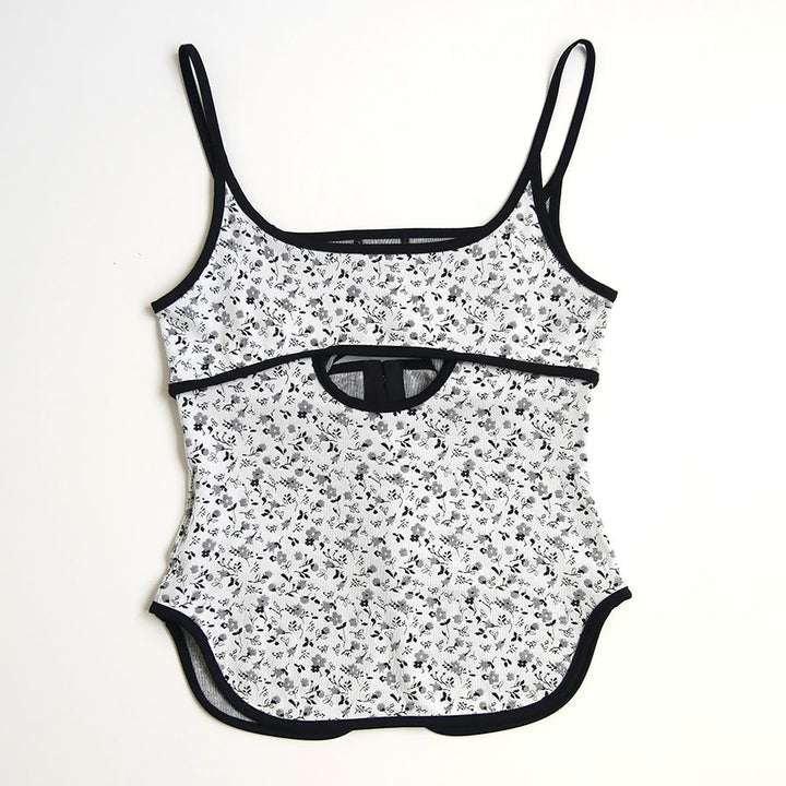 ★まこ★ページ Mame Kurogouchi/マメ】Floral Jacquard Fraise Stitch Camisole