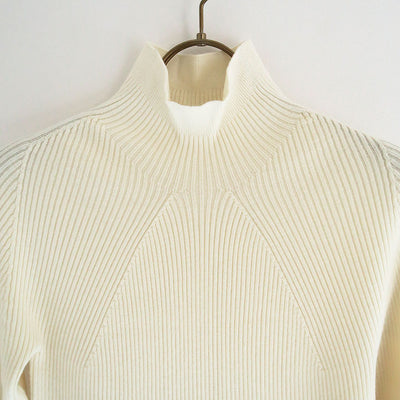 【BATONER/バトナー】<br>RIBNITURE TURTLE NECK (IVORY) <br>BN-23FL-037