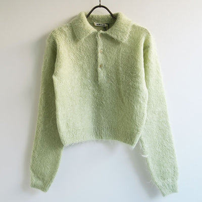 【10/3からポイント10%還元】<br>【AURALEE/オーラリー】<br>BRUSHED SUPER KID MOHAIR KNIT POLO <br>A25AP03KM