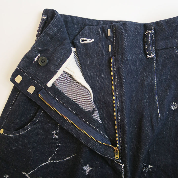 Mame Kurogouchi/マメ】Nature Pattern Jacquard Wide Leg Jeans