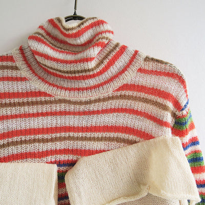 【kotohayokozawa/コトハヨコザワ】<br>MOHAIR BORDER HIGH NECK KNIT <br>KT23A-KN05