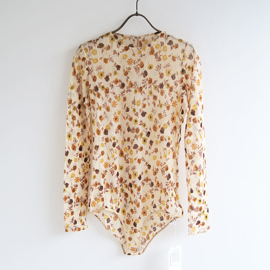 【FUMIKA UCHIDA/フミカウチダ】<br>FLOWER PRINTED TULLE CREW-NECK BODYSUIT <br>U-FD003