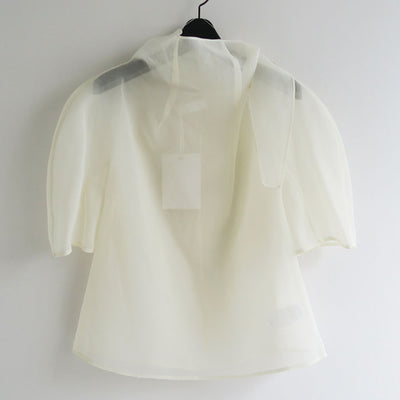 【AMOMENTO/アモーメント】<br>KNOTTED COLLAR TOP <br>AM25SSW03TO