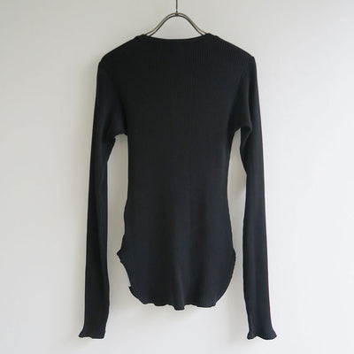 【BOWTE/バウト】<br>HIGH TWIST COTTON RIB LACE UP LONG SLV <br>232-02-0005