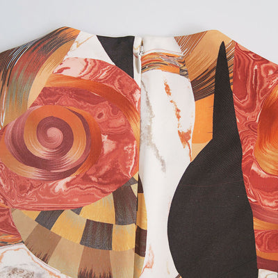 【Mame Kurogouchi/マメ】<br>Marble Print I-Line Jersey Dress <br>MM23FW-JS022