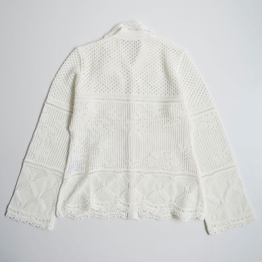 [黑河内妈妈/妈妈] <br>棉质蕾丝针织开衫<br>MM24SS-KN062 