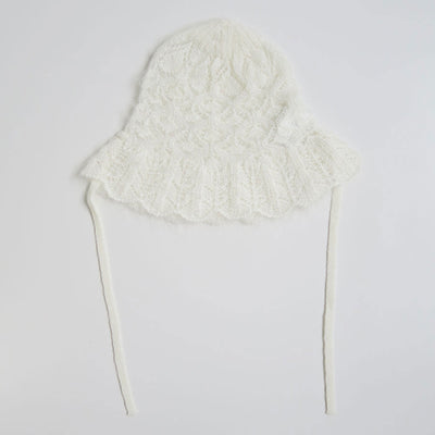 【FUMIE TANAKA/フミエタナカ】 <br>knit lace hat <br>F24A-57