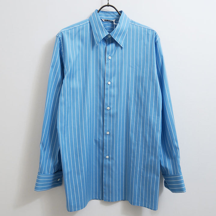 AURALEE / バンドカラーシルクシャツ Auralee シルクシャツ | ピンク | FARFETCH JP