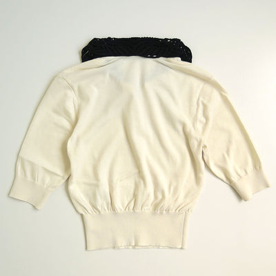 【Mame Kurogouchi/マメ】<br>Embroidery Collar Knitted Top <br>MM25FW-KN037