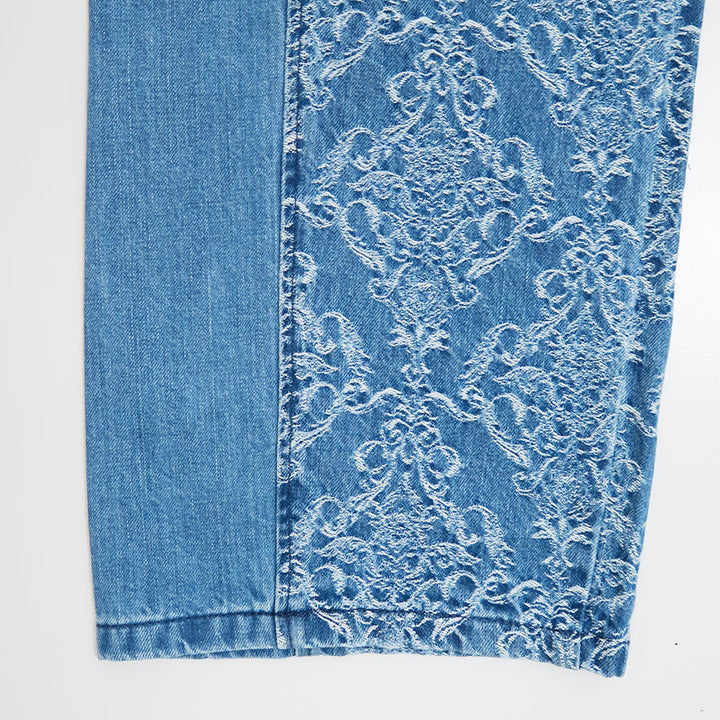 FETICO/フェティコ】DAMASK-JACQUARD DENIM CURVE-FIT HIGH-RISE JEANS