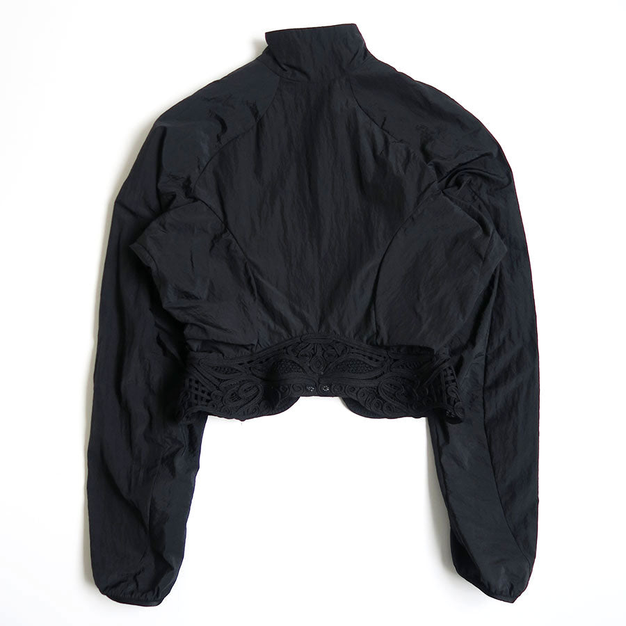 まめ　ジャケット Mame Kurogouchi/マメ】Nylon Short Jacket with Cording Embroidery