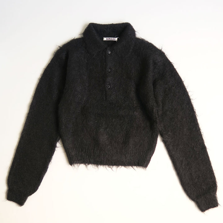 AURALEE/オーラリー】BRUSHED SUPER KID MOHAIR KNIT SHORT POLO A24AP04KMの通販  「ONENESS ONLINE STORE」