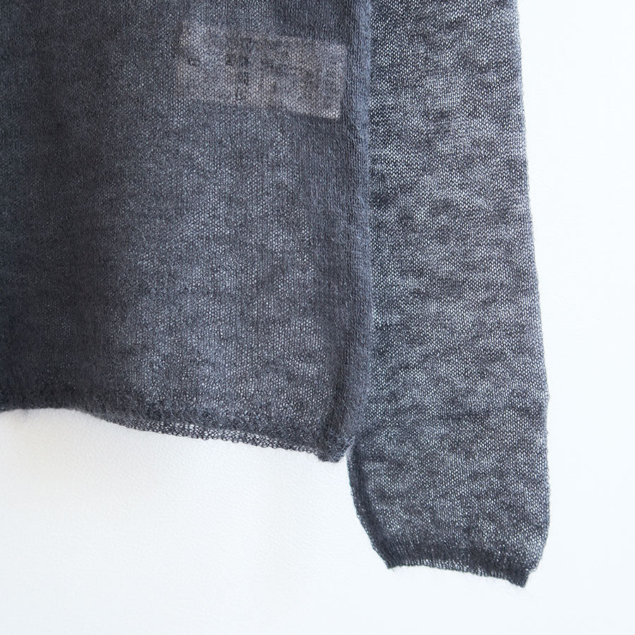 【AURALEE/オーラリー】<br>KID MOHAIR SHEER KNIT BOAT-NECK P/O <br>A25AP02FG